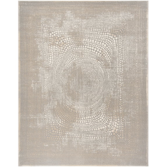 SAFAVIEH Meadow Lactrice Polka Dot Area Rug, Ivory/Grey, 10'6" x 14'