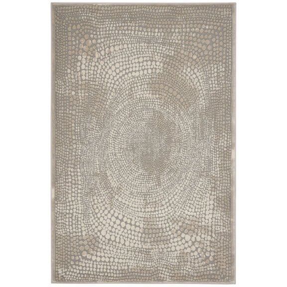 SAFAVIEH Meadow Lactrice Polka Dot Area Rug, Ivory/Grey, 2'7" x 4'