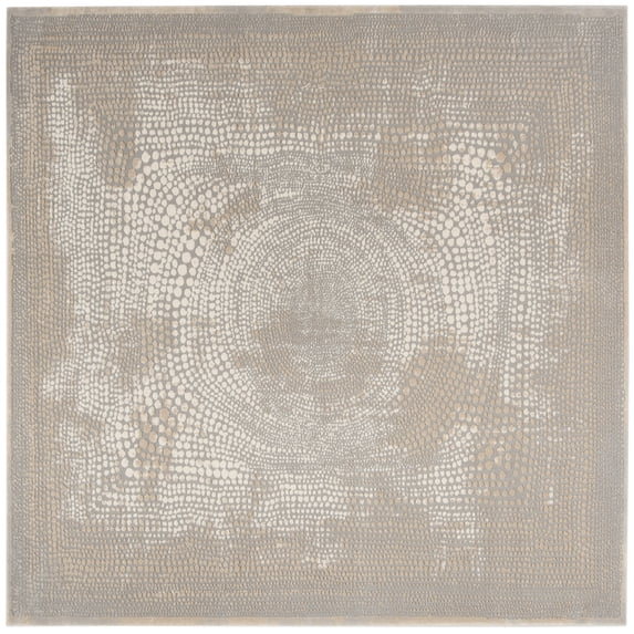 SAFAVIEH Meadow Lactrice Polka Dot Area Rug, Ivory/Grey, 4' x 4' Square