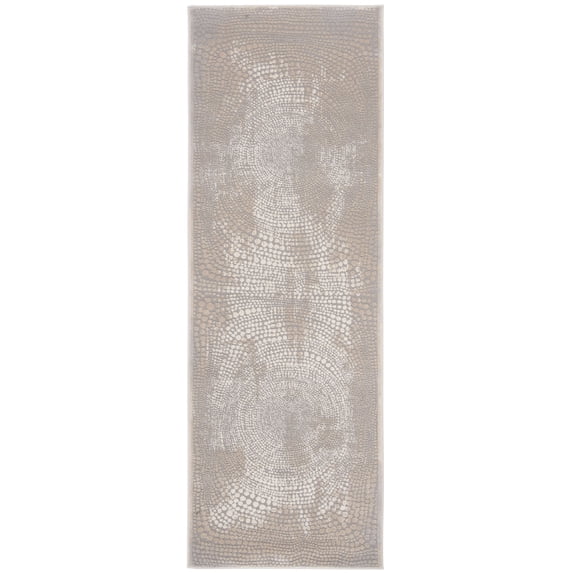 SAFAVIEH Meadow Lactrice Polka Dot Runner Rug, Ivory/Grey, 2'7" x 12'