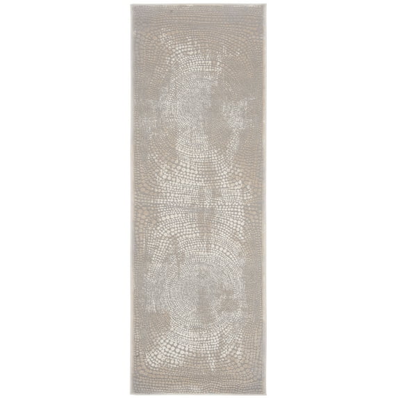 SAFAVIEH Meadow Lactrice Polka Dot Runner Rug, Ivory/Grey, 2'7" x 6'
