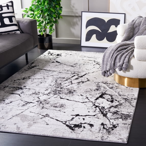 Safavieh Meadow Moema Distressed Area Rug, Gray/Black, 5'3" x 7'6"