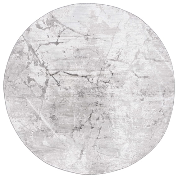 SAFAVIEH Meadow Moema Distressed Area Rug, Grey/Dark Grey, 6'7" x 6'7" Round