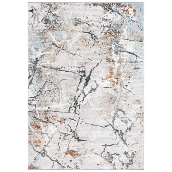 SAFAVIEH Meadow Moema Distressed Area Rug, Light Grey/Black, 4' x 6'