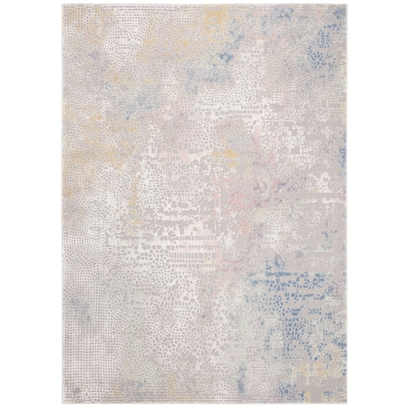SAFAVIEH Meadow Rebeca Abstract Area Rug, Grey/Gold, 5'3" x 7'6"