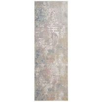 SAFAVIEH Meadow Rebeca Abstract Runner Rug, Grey/Gold, 2'7" x 8'