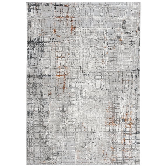 SAFAVIEH Meadow Roger Distressed Area Rug, Light Grey/Dark Grey, 4' x 6'
