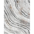 thumbnail image 1 of SAFAVIEH Meadow Savannah Wavy Marble Area Rug, Light Grey/Black, 9' x 12', 1 of 8