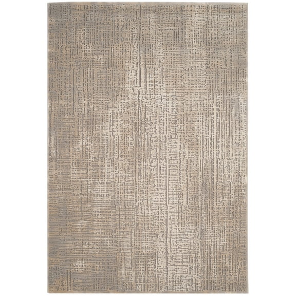 SAFAVIEH Meadow Valery Abstract Runner Rug, Ivory/Grey, 2'7" x 8'