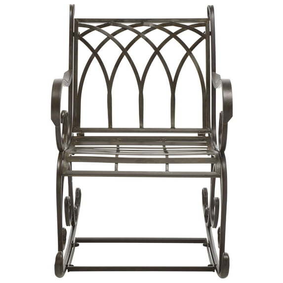SAFAVIEH Medrano Outdoor Patio Rocking Chair, Rustic Brown