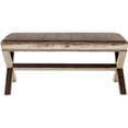 thumbnail image 1 of SAFAVIEH Melanie Cross-Leg Upholstered Extended Bench, Antique Sage, 1 of 3