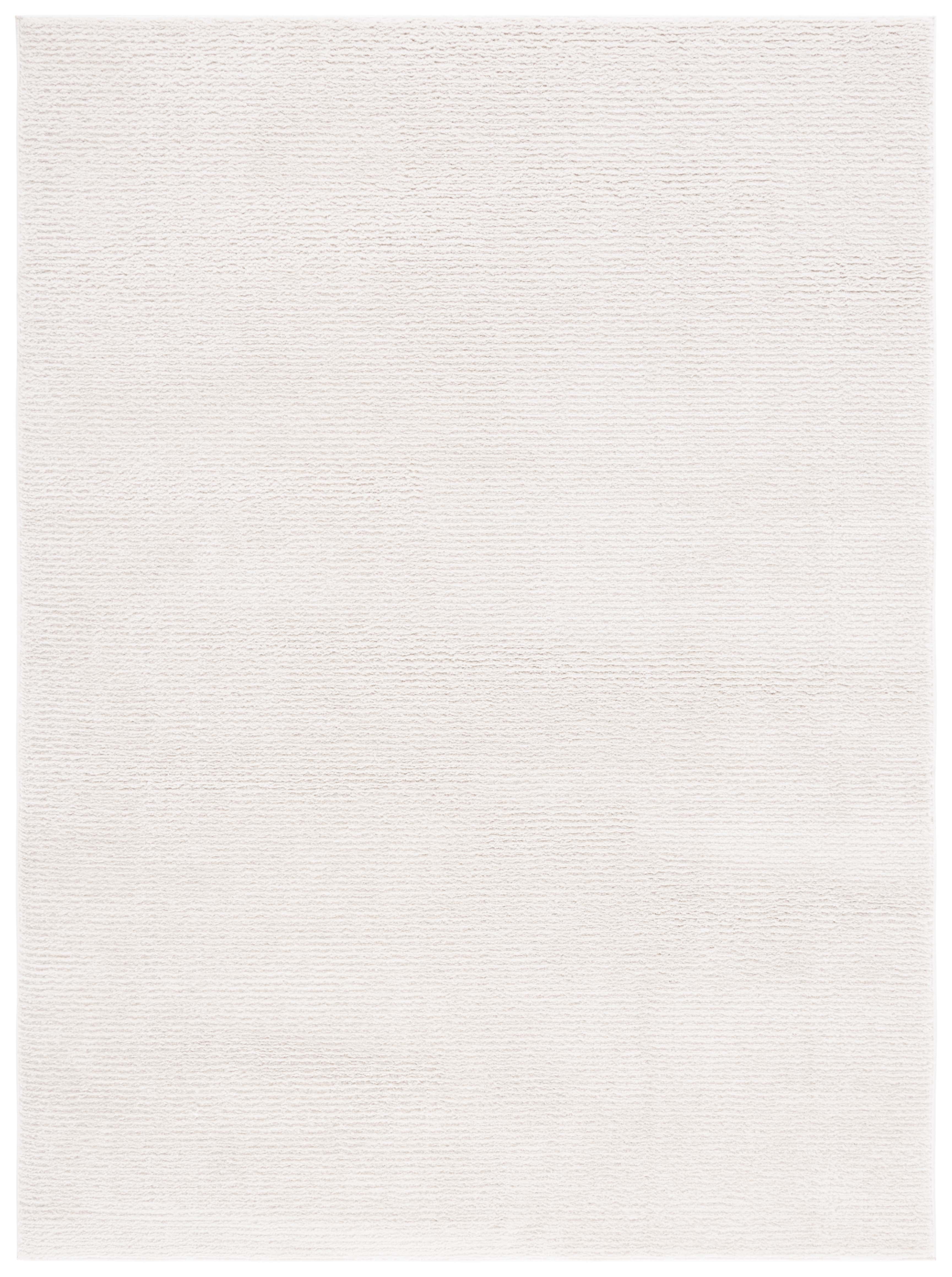Ivory Geometric Hand-Knotted Round Synthetic Rug