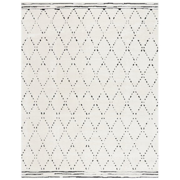 SAFAVIEH Melody Andrea Geometric Polyester Area Rug, Ivory/Black, 11' x 15'