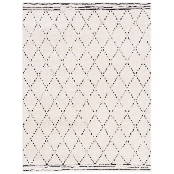SAFAVIEH Melody Andrea Geometric Polyester Area Rug, Ivory/Black, 3' x 5'