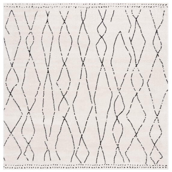 SAFAVIEH Melody Cory Modern Area Rug, Ivory/Black, 6'7" x 6'7" Square