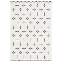 SAFAVIEH Melody Leinster Geometric Polyester Area Rug, Ivory/Black, 8' x 10'