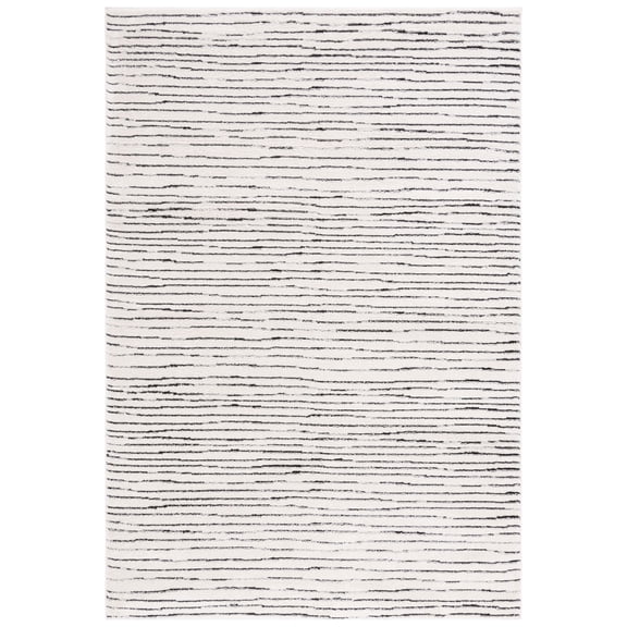 SAFAVIEH Melody Leo Abstract Polyester Area Rug, Ivory/Black, 2'2" x 4'