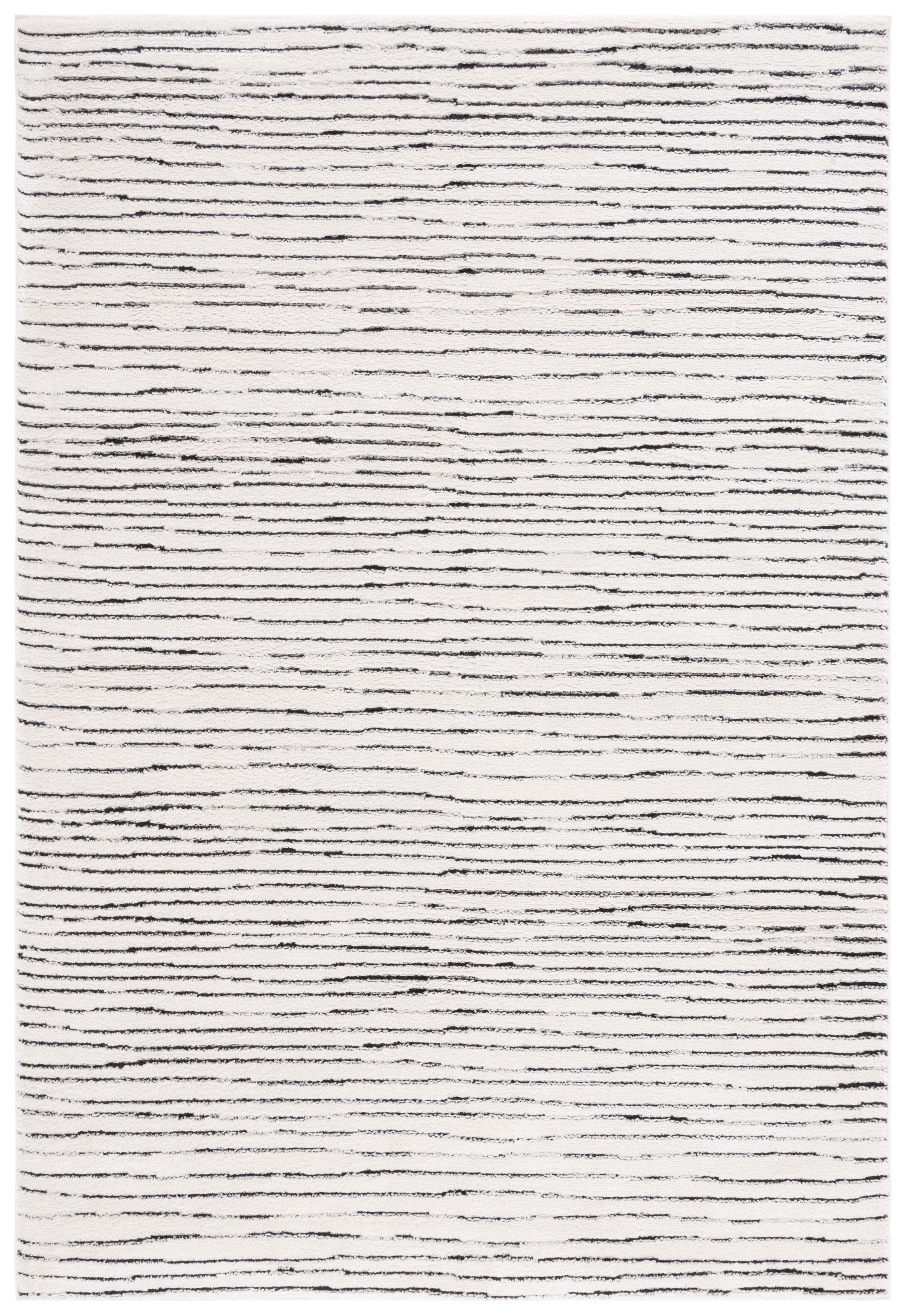 Ivory and Gray Hand-Tufted Wool and Synthetic 3' x 5' Rug