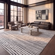 SAFAVIEH Melody Leo Modern Area Rug, Ivory/Black, 5'3" x 7'6"