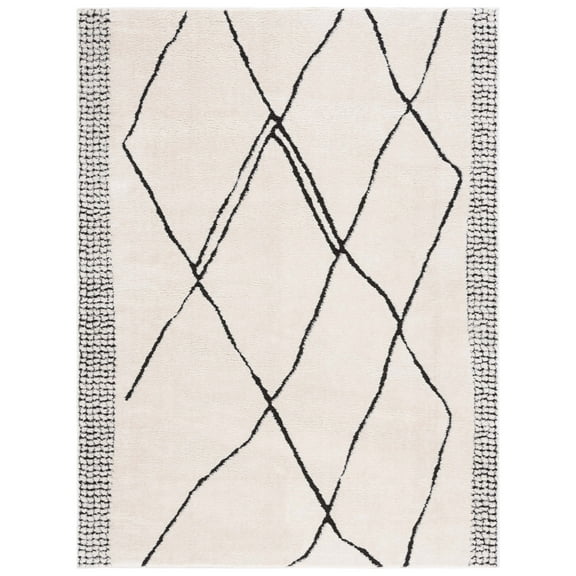 SAFAVIEH Melody Lysette Modern Area Rug, Ivory/Black, 5'3" x 7'6"