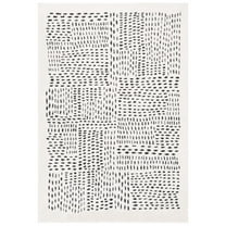 SAFAVIEH Melody Natalee Geometric Polyester Area Rug, Ivory/Black, 8' x 10'