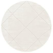SAFAVIEH Melody Patrick Geometric Polyester Area Rug, Ivory/Beige, 4' x 4' Round