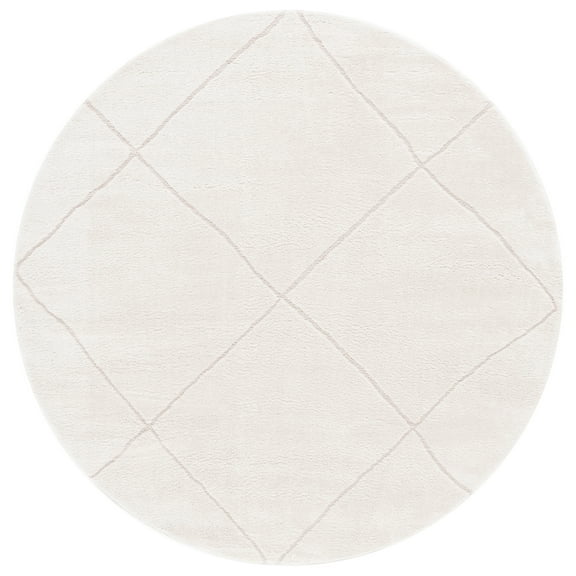 SAFAVIEH Melody Patrick Geometric Polyester Area Rug, Ivory/Beige, 4' x 4' Round