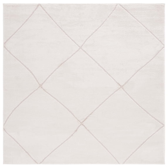 SAFAVIEH Melody Patrick Geometric Polyester Area Rug, Ivory/Beige, 5'3" x 5'3" Square