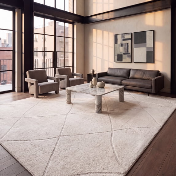 SAFAVIEH Melody Patrick Modern Area Rug, Ivory/Beige, 5'3" x 7'6"