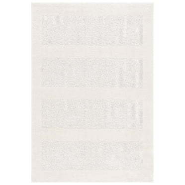 SAFAVIEH Melody Pierce Striped Polyester Area Rug, Ivory/Grey, 3' x 5'