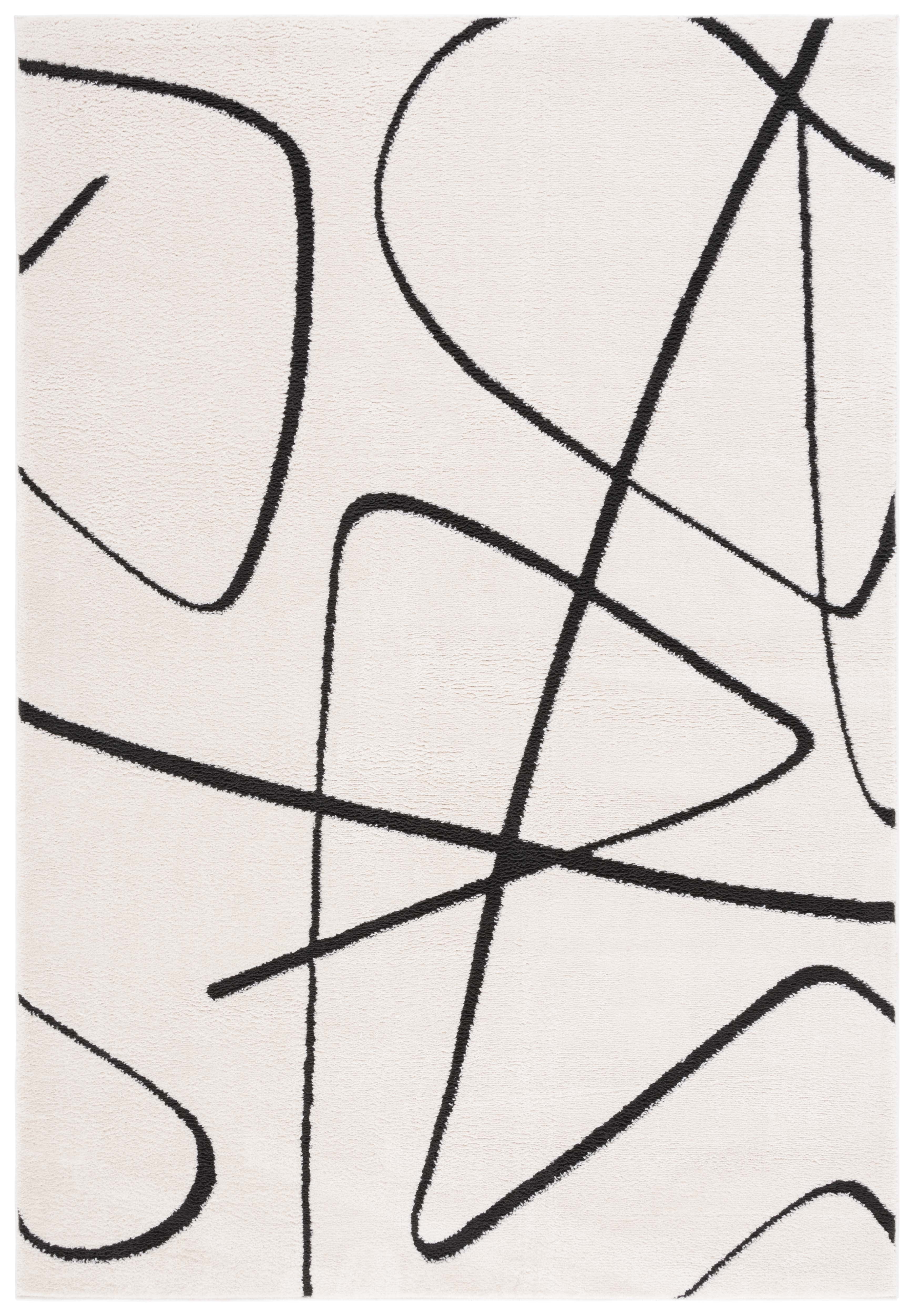 SAFAVIEH Melody Quinn Modern Area Rug, Ivory/Black, 9' x 12'