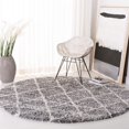 thumbnail image 1 of SAFAVIEH Melrose Bristol Geometric Diamonds Shag Area Rug, Grey/Ivory, 6'7" x 6'7" Round, 1 of 5