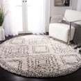 thumbnail image 1 of SAFAVIEH Melrose Coleman Overdyed Geometric Shag Area Rug, Ivory/Grey, 6'7" x 6'7" Round, 1 of 7