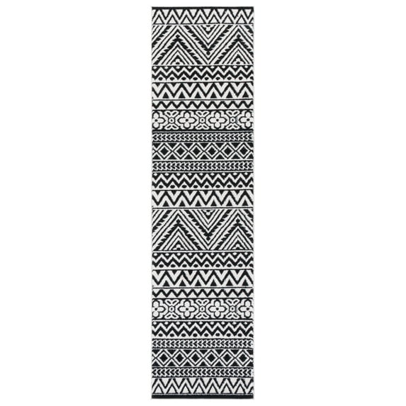 SAFAVIEH Mercer Janey Geometric Runner Rug, Ivory/Charcoal, 2' x 8'