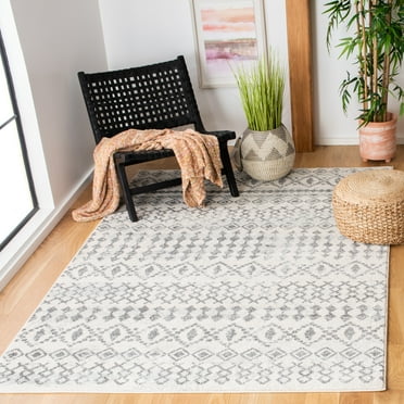 SAFAVIEH Mercer Everitt Boho Geometric Area Rug, Ivory/Grey, 4' x 6'