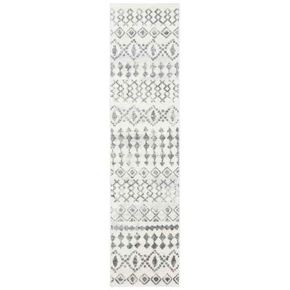 SAFAVIEH Mercer Everitt Distressed Runner Rug, Ivory/Grey, 2' x 8'