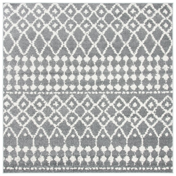 SAFAVIEH Mercer Phoebe Geometric Area Rug, Grey/Cream, 6'7" x 6'7" Square