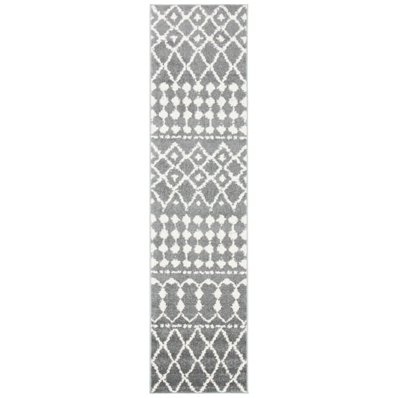 SAFAVIEH Mercer Phoebe Geometric Runner Rug, Grey/Cream, 2' x 8'
