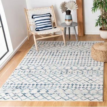 SAFAVIEH Mercer Quinn Boho Geometric Area Rug, Ivory/Turquoise, 4' x 6'