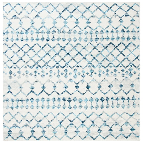 SAFAVIEH Mercer Quinn Distressed Area Rug, Ivory/Turquoise, 6'7" x 6'7" Square
