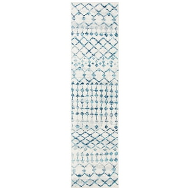 SAFAVIEH Mercer Quinn Distressed Runner Rug, Ivory/Turquoise, 2' x 8'