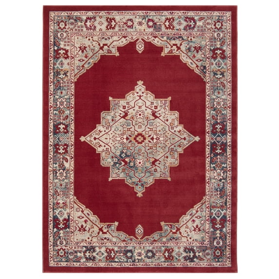 SAFAVIEH Merlot Kristal Oriental Area Rug, Red/Aqua, 5' x 7'