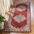 thumbnail image 1 of SAFAVIEH Merlot Kristal Floral Bordered Runner Rug, Red/Aqua, 2'9" x 8', 1 of 7