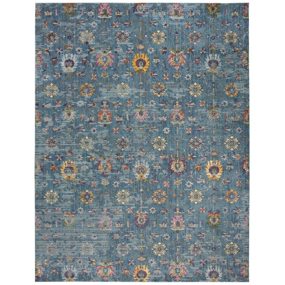SAFAVIEH Merlot Leslie Floral Area Rug, Blue/Multi, 9' x 12'