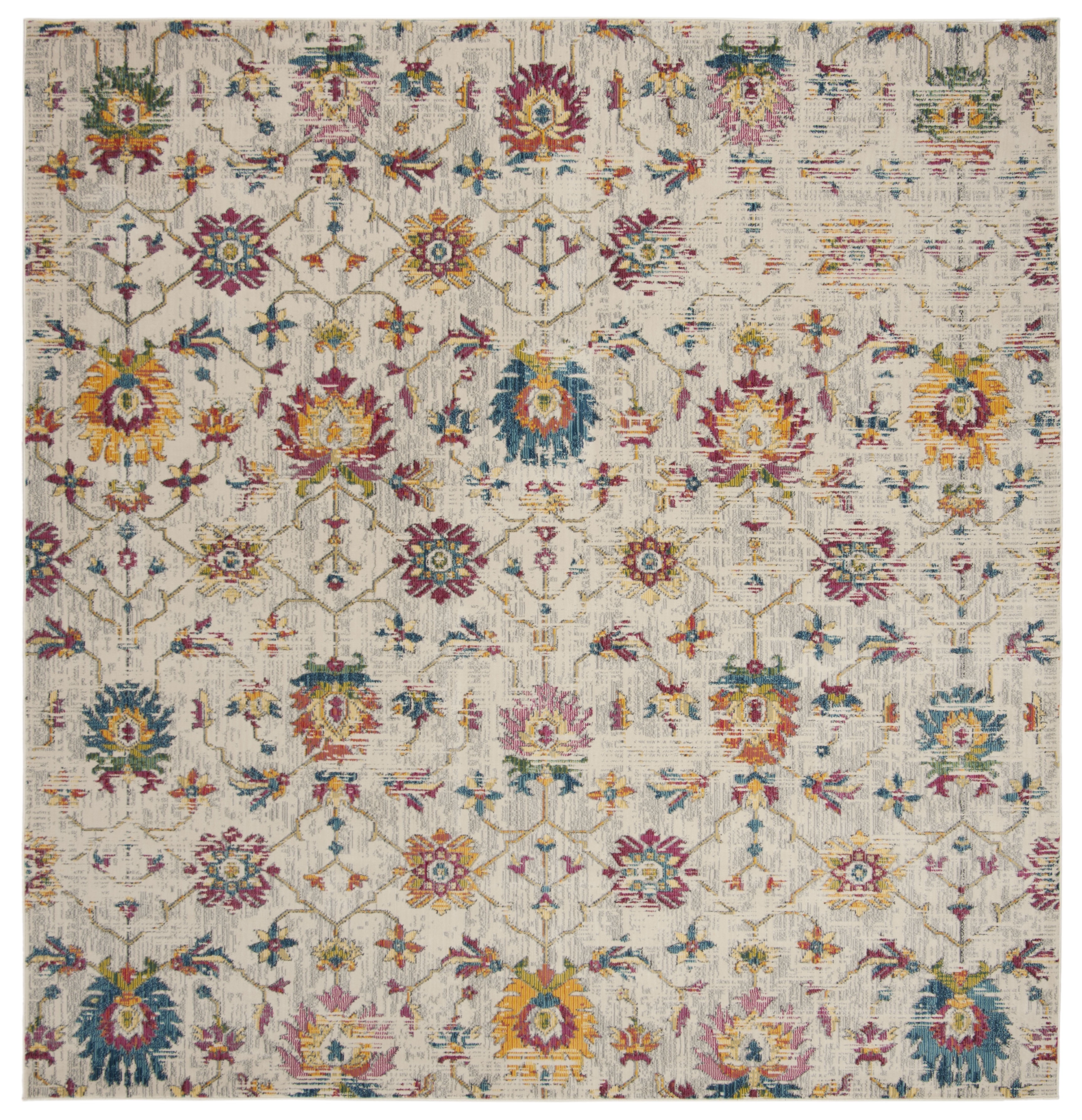SAFAVIEH Merlot Leslie Floral Area Rug, Cream/Multi, 6'7