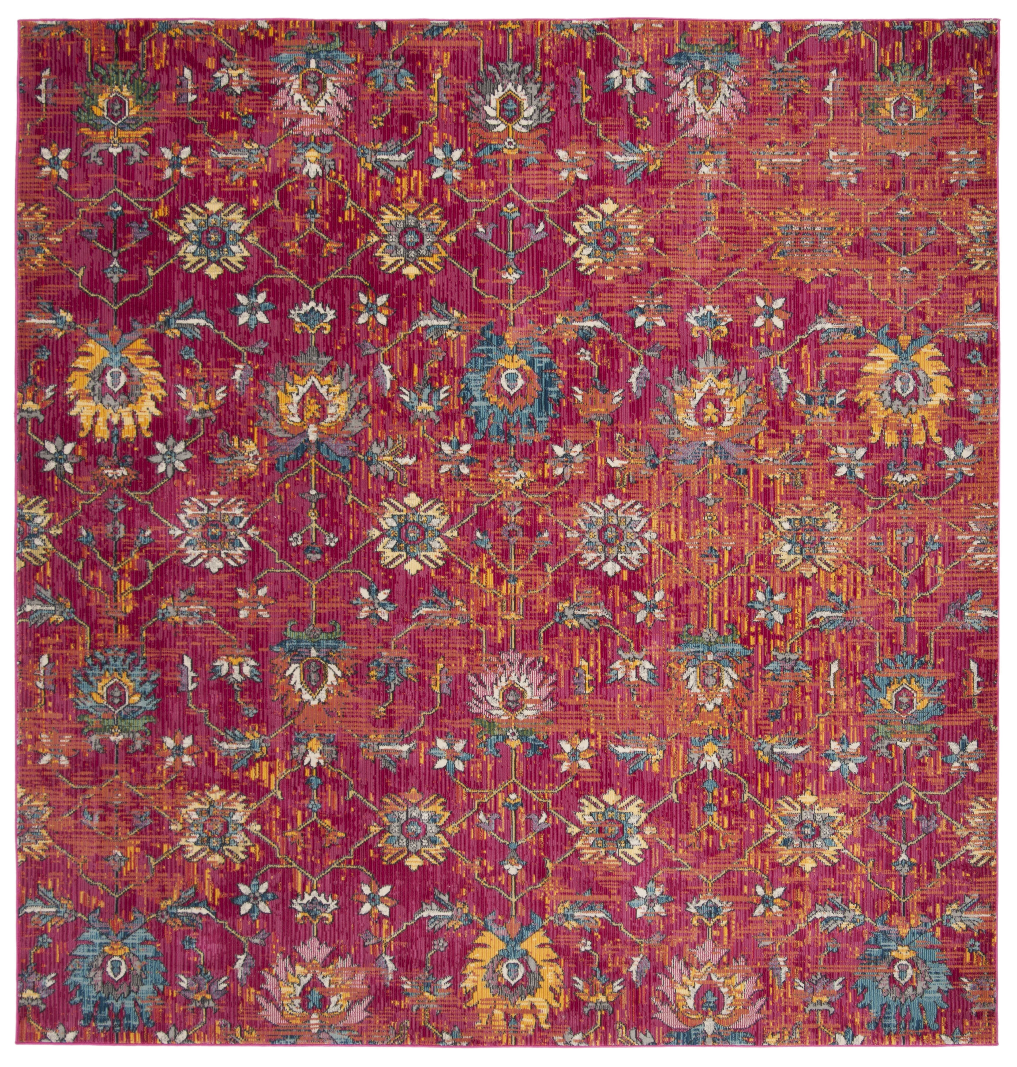 SAFAVIEH Merlot Leslie Floral Area Rug, Red/Multi, 6'7