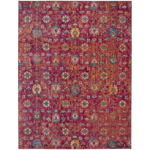 SAFAVIEH Merlot Leslie Floral Area Rug, Red/Multi, 9' x 12'