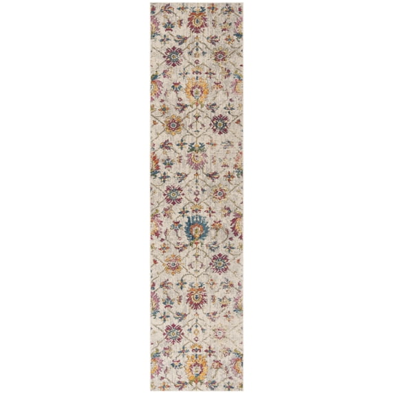 SAFAVIEH Merlot Leslie Floral Runner Rug, Cream/Multi, 2' x 8'