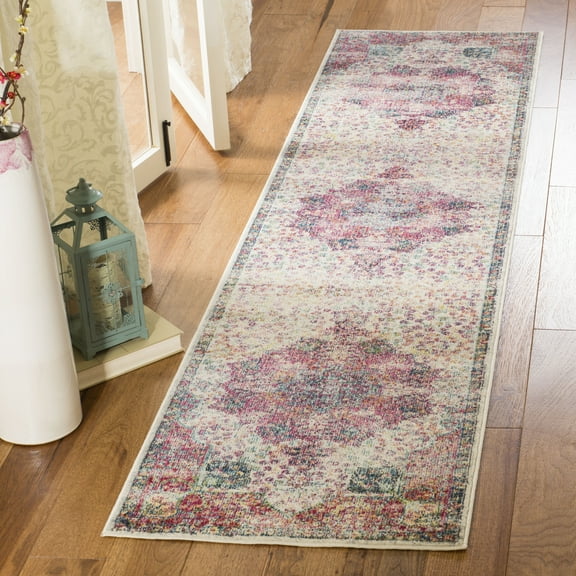 SAFAVIEH Merlot Marielle Floral Runner Rug, Cream/Multi, 2' x 8'
