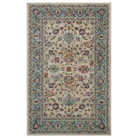 SAFAVIEH Merlot Pinwheel Floral Area Rug, Cream/Multi, 3' x 5'